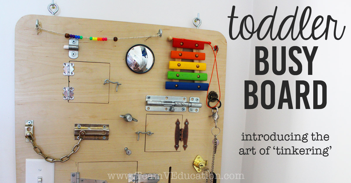 DIY Toddler Busy Board with peek-a-boo doors, latches, locks, and more!