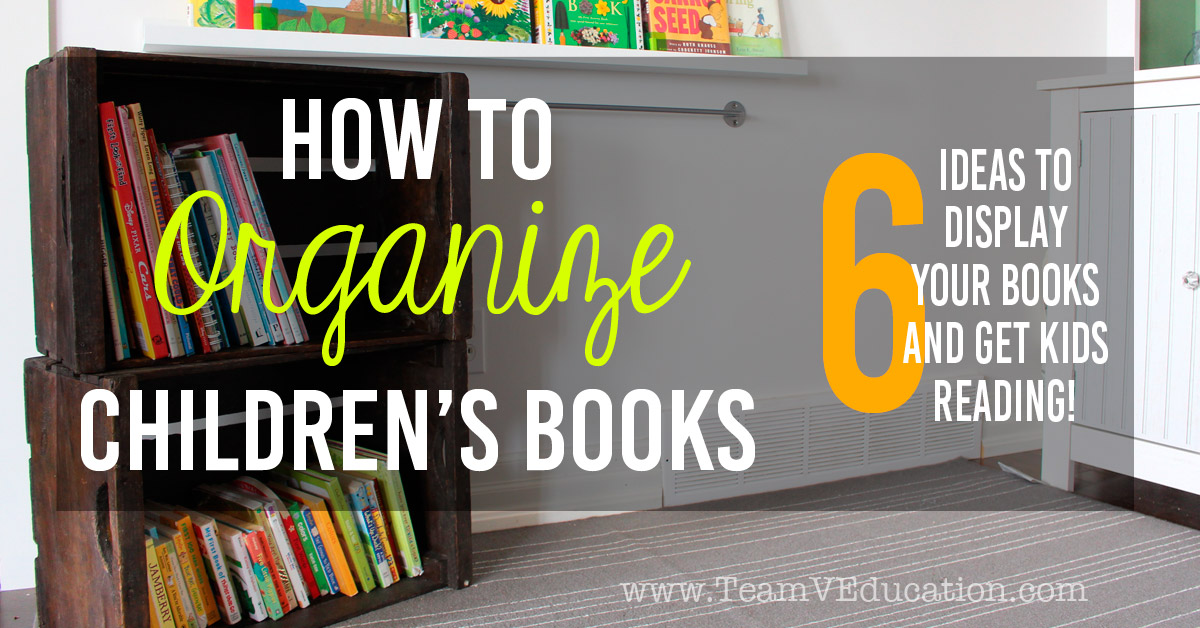 How to organize children's books. We set up the best home library display! Are you considering how to set up your home library to better engage your little ones? Consider these 6 great ideas to help you create a home library display that will entice your young readers to both read and tidy up after themselves, while also maintaining a cohesive look in your home décor.